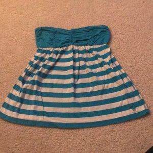 kids Blue + White Striped Tube Top